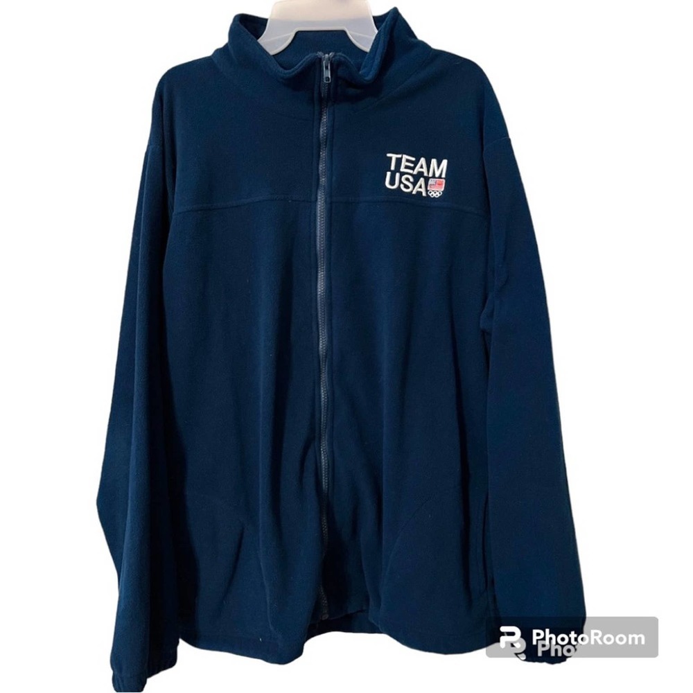 Team USA women’s size XXL full zip fleece jacket with side pockets American flag
